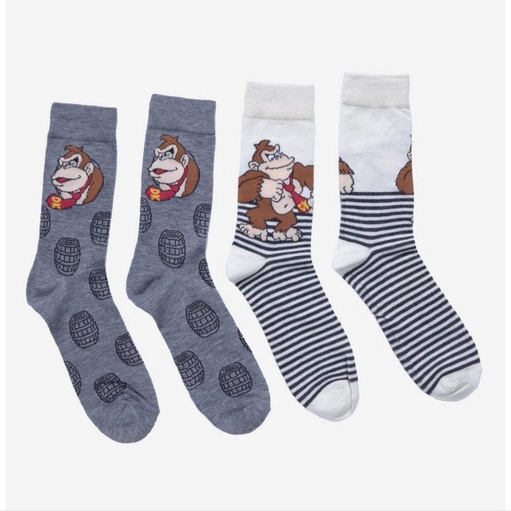 NWT Nuntendo Donkey Kong Crew Socks - 2 pairs